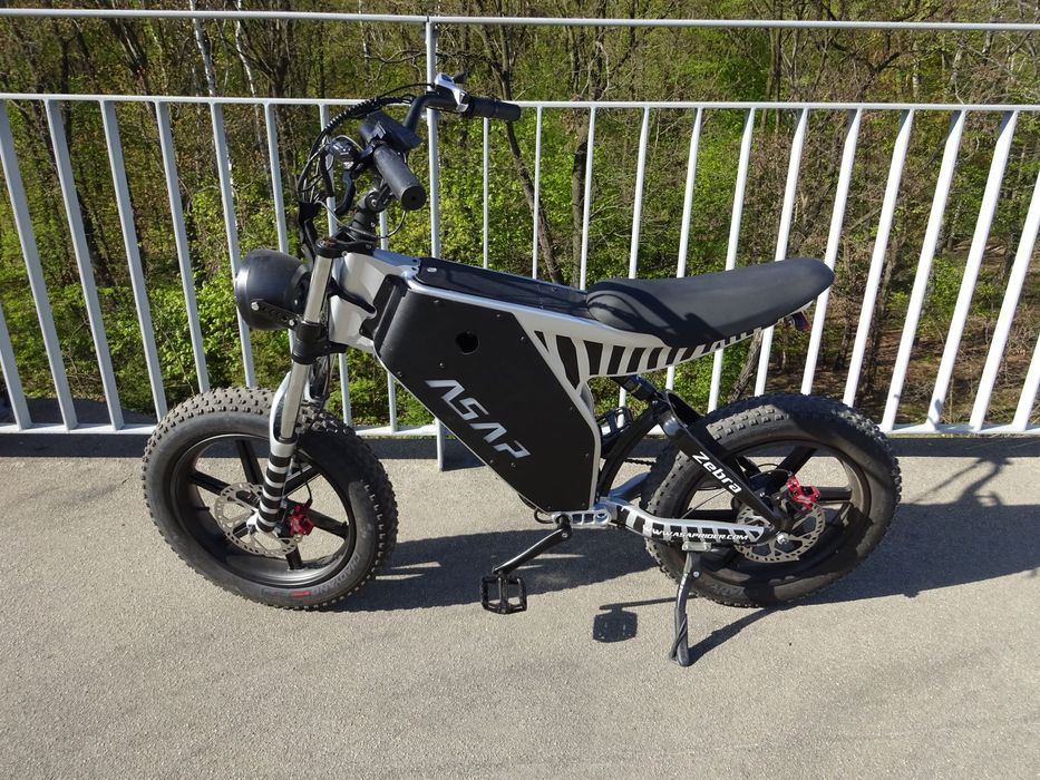 Motorower elektryczny/ FATBIKE ASAP Zebra 1000W / 48V 19Ah / 20 cali / V-MAX - 50km/h / Zasięg 60-80km /