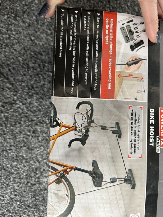 Wieszak rowerowy Powerfix PROFI + BIKE HOIST SUFITOWY