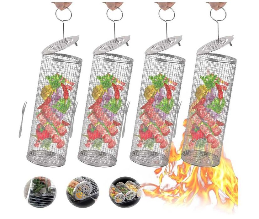 Kosz na warzywa do grillowania z widelcem i haczykiem 2023 Nowość