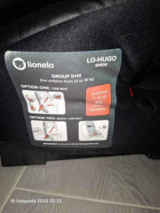 Fotelik samochodowy isofix