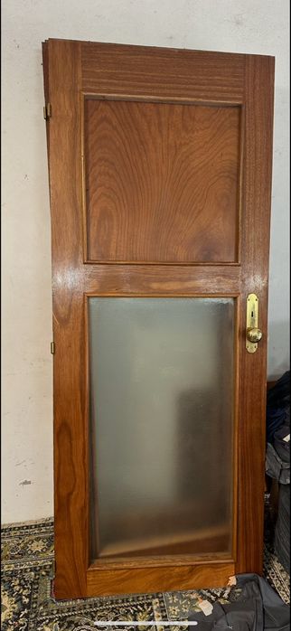 3 Portas interiores em madeira antiga com vidro fosco (135€)