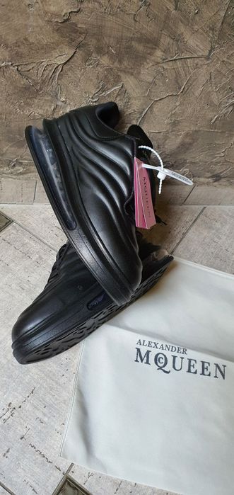 Mqueen buty sportowe męskie młodzieżowe czarne platforma transparentne