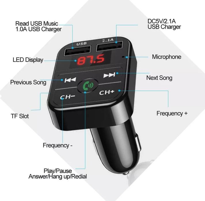Bluetooth модулятор, fm модулятор, зарядка