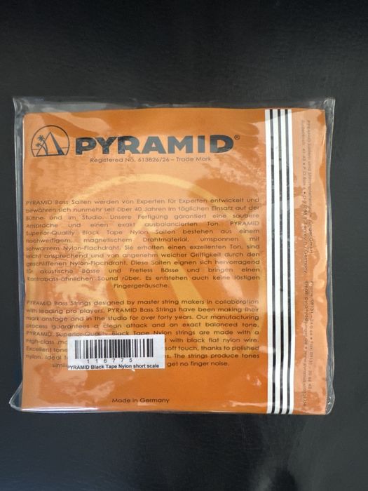 Cordas PYRAMID Black Nylon Tape Wound para Baixo Elétrico – Novas (Made in Germany)
