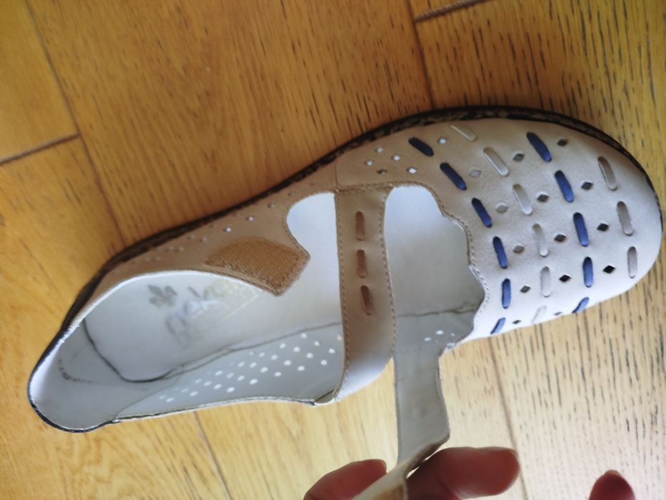 Rieker 41, damskie skórzane mega wygodne buty sandały wkł.26,5 cm
