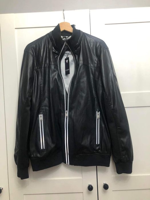 Kurtka GUESS czarna L skóra ekologiczna NOWA metka