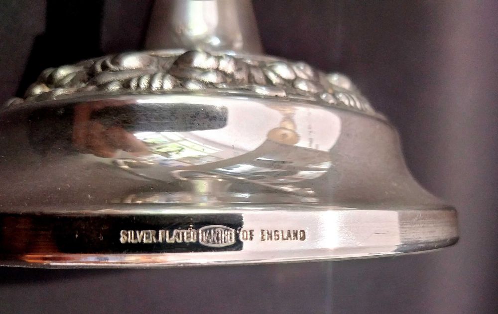 Świecznik plater 3-ramienny angielski sygnowany