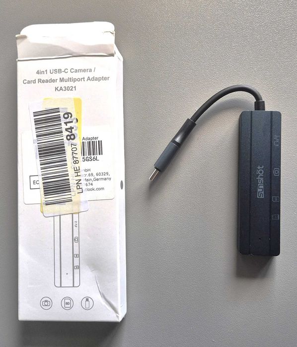 Hub Czytnik kart SD/micro SD adapter USB-C OTG 4w1 z kart SD/TF/OTG