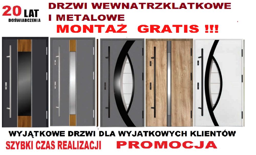 Drzwi z montażem od ręki ZEWNĘTRZNE- wejściowe akustyczne
