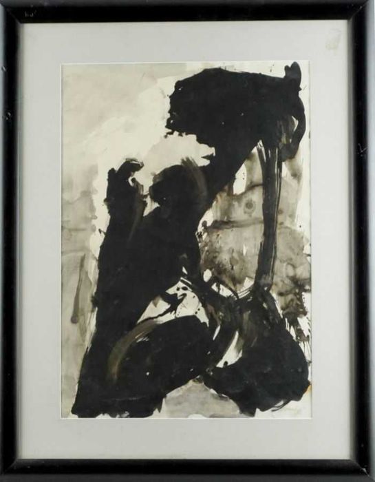 Artur Bual - Composição a tinta da China sobre papel