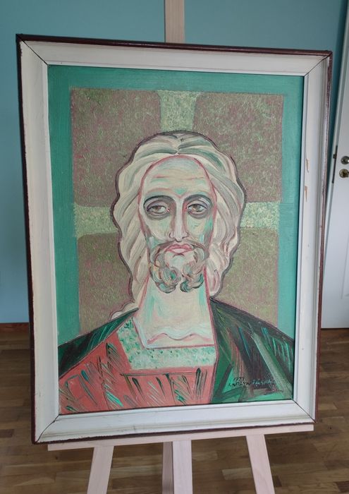 Obraz olejny "Chrystus" Irena Krzywińska 1979