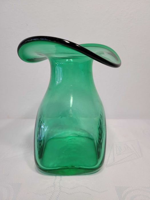 Stary szklany wazon huta Tarnowiec