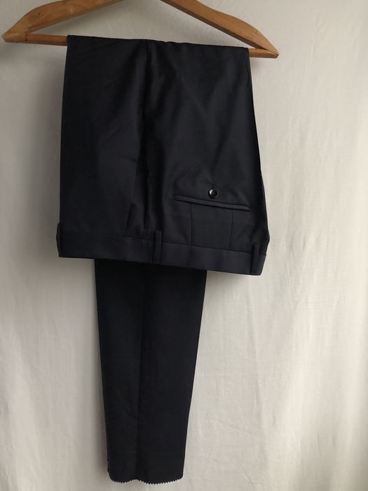 Hugo Boss чоловічі темно-сині вовняні брюки Gibson cyl flat front solid slim fit wool dress pants, оригінал, нові, розмір: L, XL, XXL