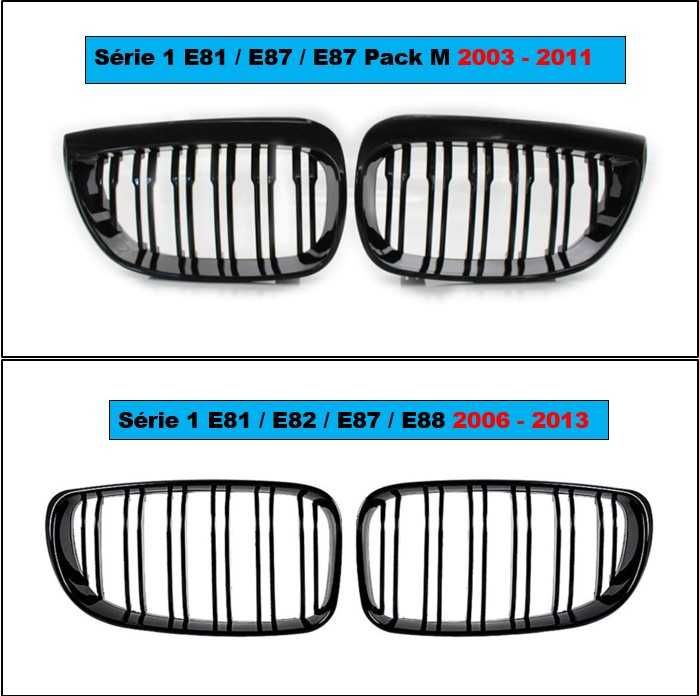 Grelhas preto piano dupla barra para BMW série 1 E81 E82 E87 E88