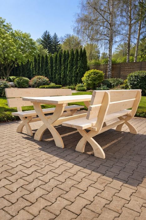 Ławy ławki stół - zestaw Meble Ogrodowe góralskie biesiadne drewna