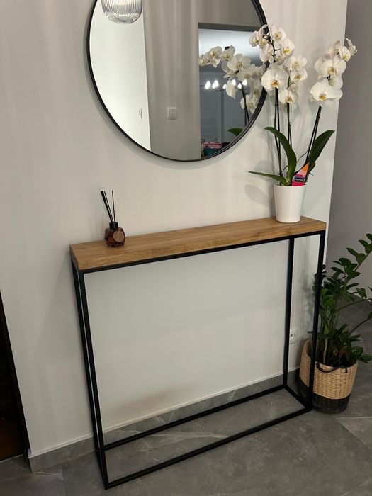Konsola mebel metal drewno