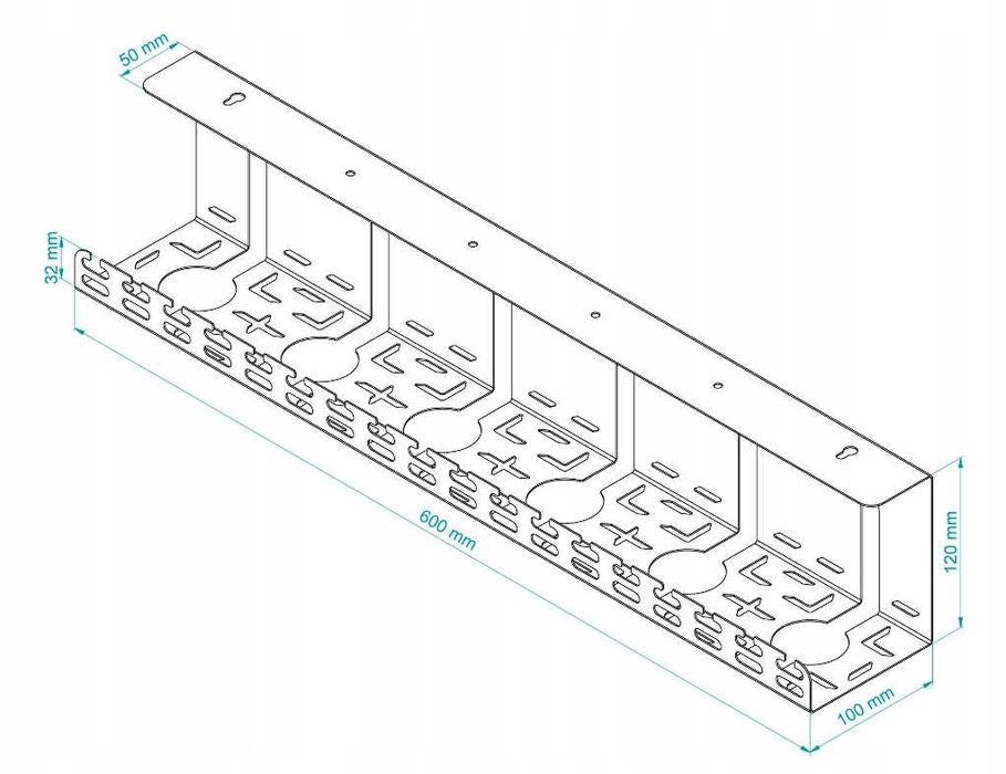 Organizer Uchwyt Maskownica do Kabli pod Biurko 60 cm Metal Stalflex