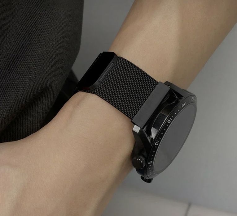 Elegancki pasek do zegarka czarny 20mm