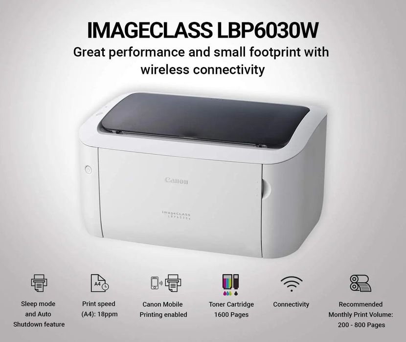 Принтер Wi-fi Canon i-SENSYS LBP6030w Wifi  Лазерний друк 600x600 dp
