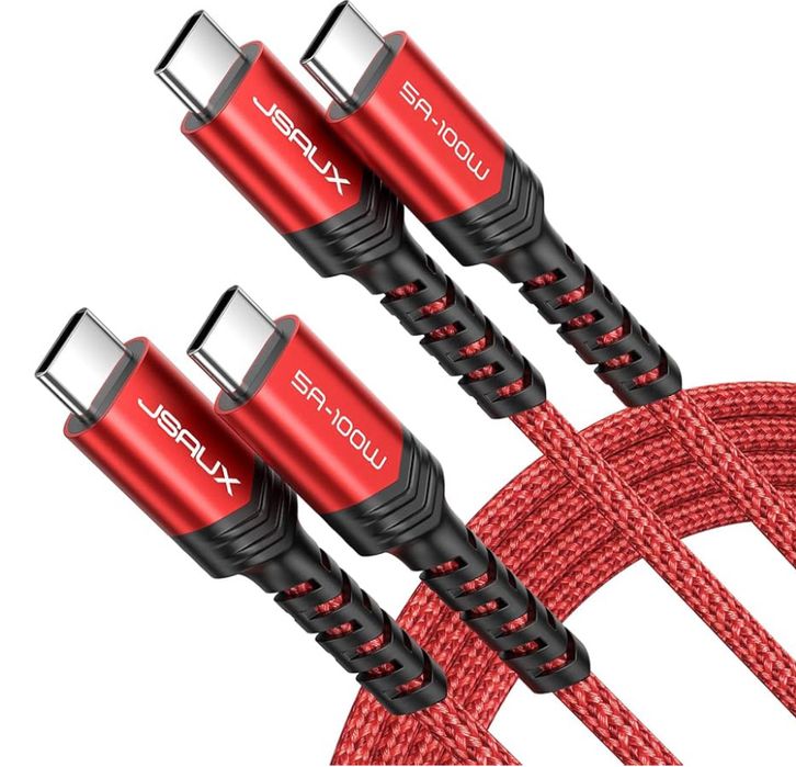 JSAUX Kabel USB C na USB C, 2 sztuki, 2m, 100 W