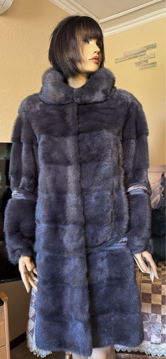 Рр 48.  Норковая шуба ‘сирень’ Италия! !