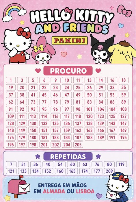 Troca de cartas Hello Kitty Panini