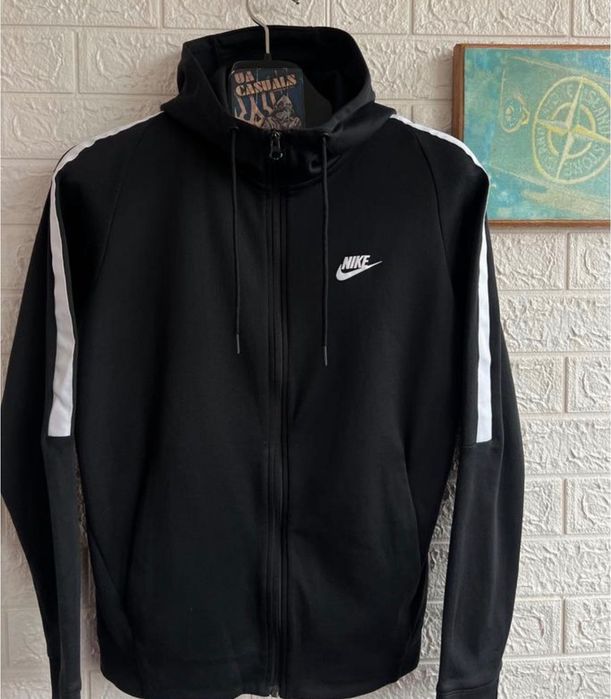 Зіп Худі Nike NSW jacket tribute олімпійка з капюшоном осіння чорні біркі з лампасами рМ