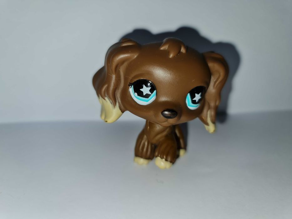 Oryginalny Littlest pet shop brązowy pies piesek spaniel #960 LPS