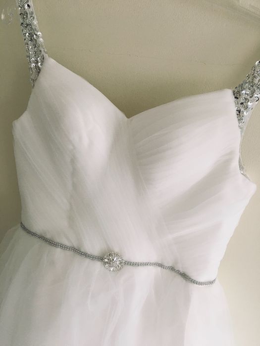 suknia ślubna ivory linia-A tren 36 S, 44 XXL, 46W