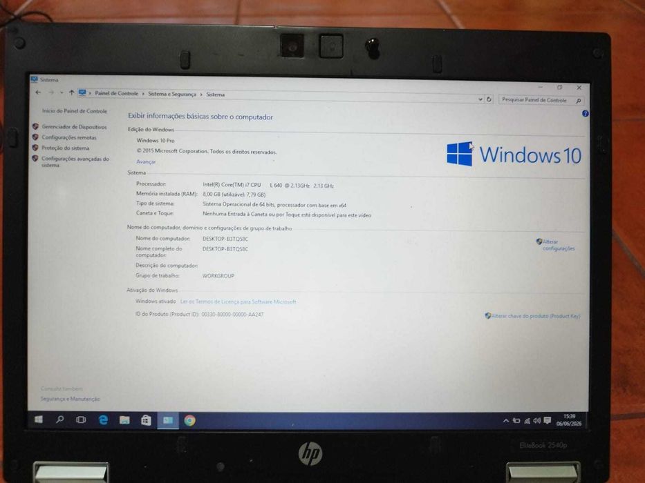 Portatil HP Elitebook 2540P, usado
