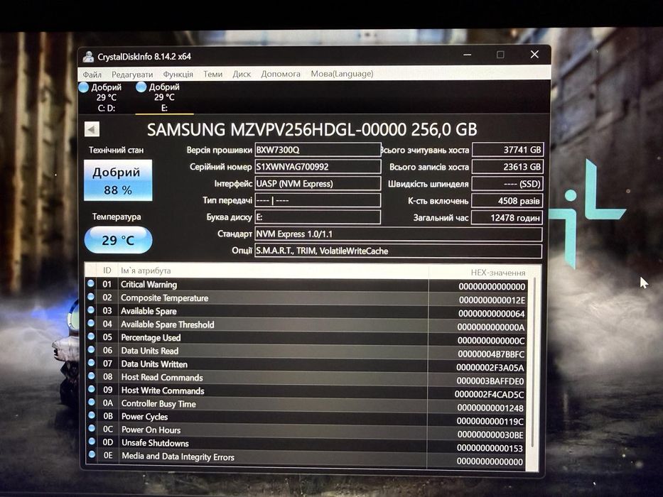 SSD Samsung 256GB NVMe M.2 (2280)
