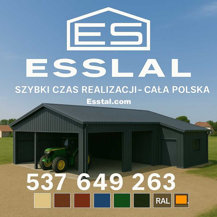 Garaż Blaszany na Samochody | Wiata na Maszyny | Magazyn – ESSTAL*