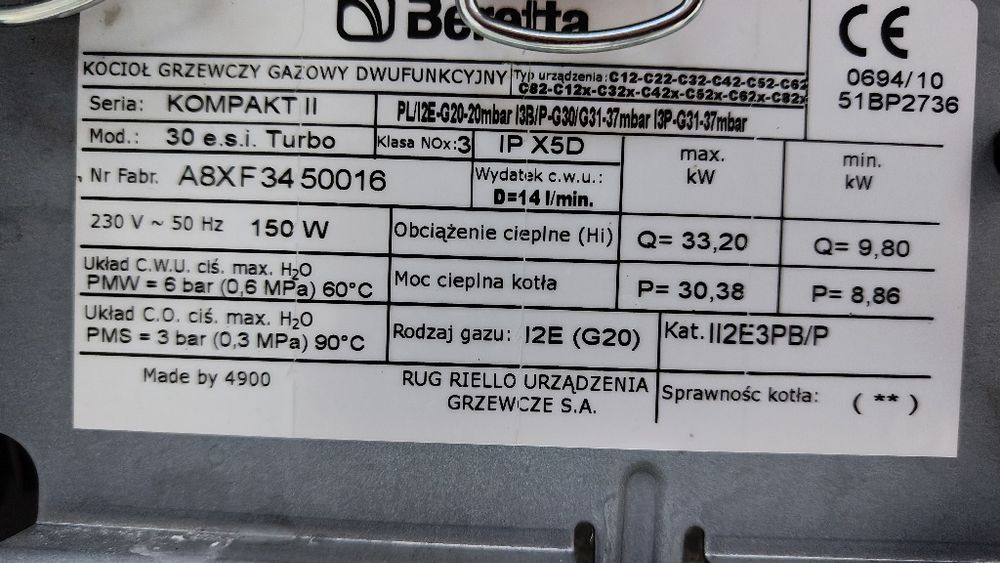 Kocioł Beretta 30 e.s.i. Turbo