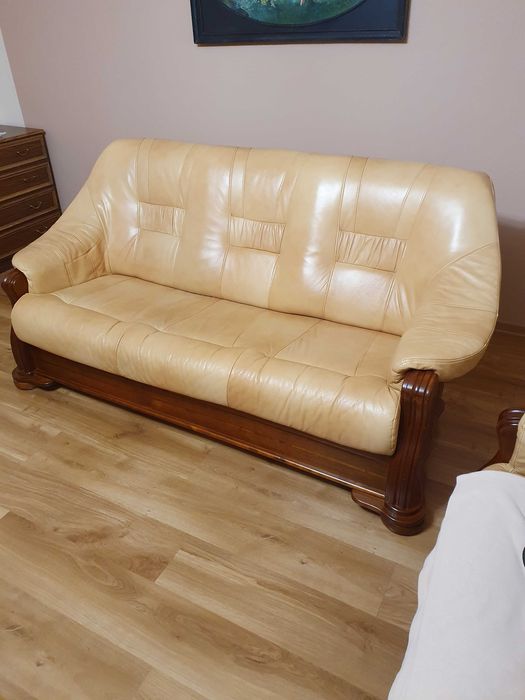 Komplet Wypoczynkowy Skórzany 3+2+1