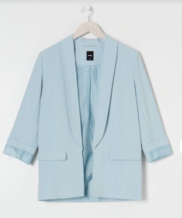 Błękitna miętowa turkusowa marynarka