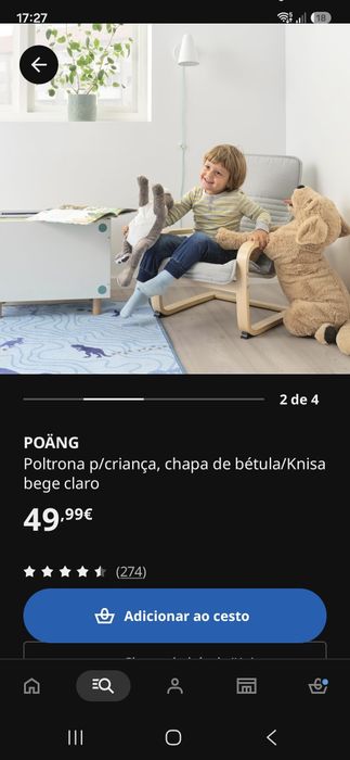 Poltrona de criança ikea
