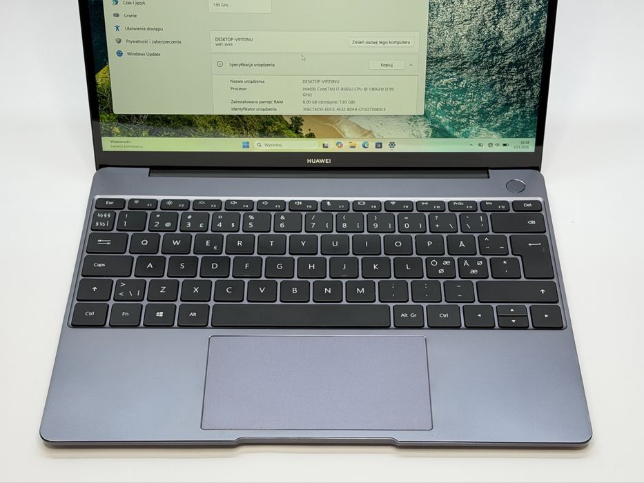 huawei matebook 13 i7-8565u/8gb ram.512gb ssd /geforce mx150/13,3''