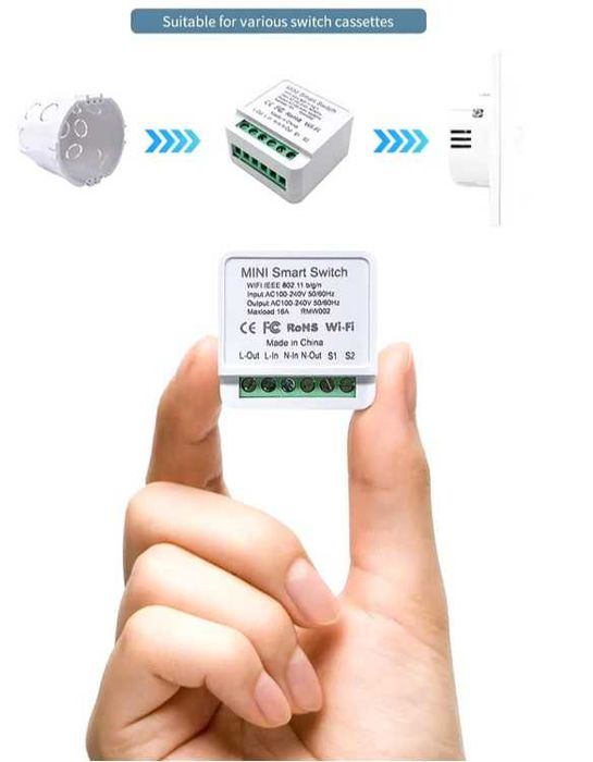 Розумне реле Mini Smart Switch WiFi 20A