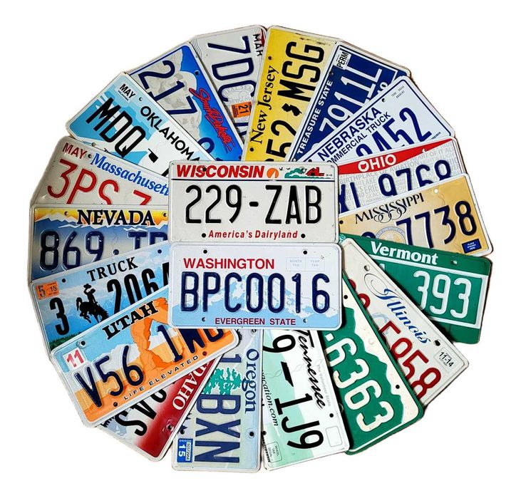 Tablice rejestracyjne z USA - 20 sztuk