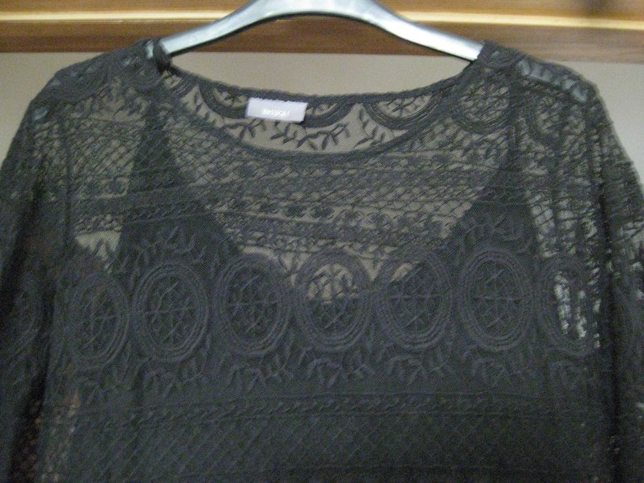 Blusa Preta de Renda XXL