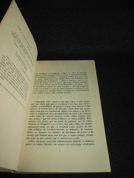 Livro Ensaios Tomo I António Sérgio 1ª edição