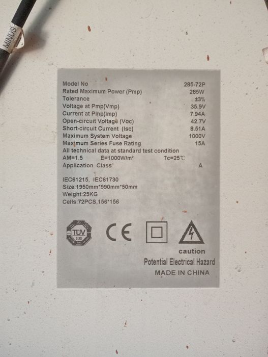 10 Painéis solares (285w)