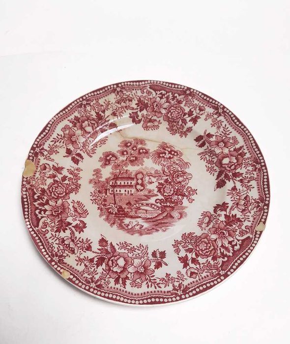 Antigo Prato Inglês Tonquin Desenho Gravado à mão Alfred Meakin