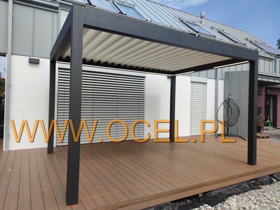 Pergole lamelowe sterowanie automatyczne . Cena dotyczy pergoli o wymi