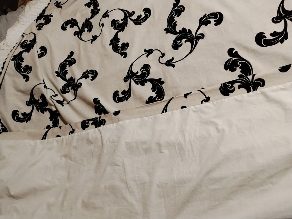 Штора широка  сірий/чорний