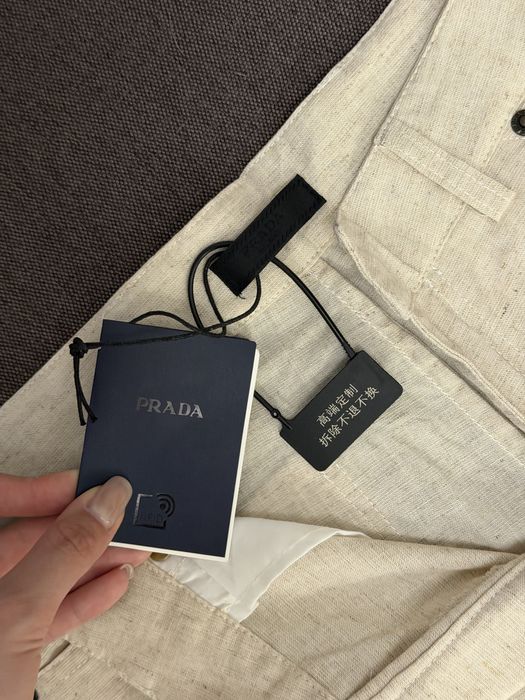 Лляно-бавовняні штани Prada M