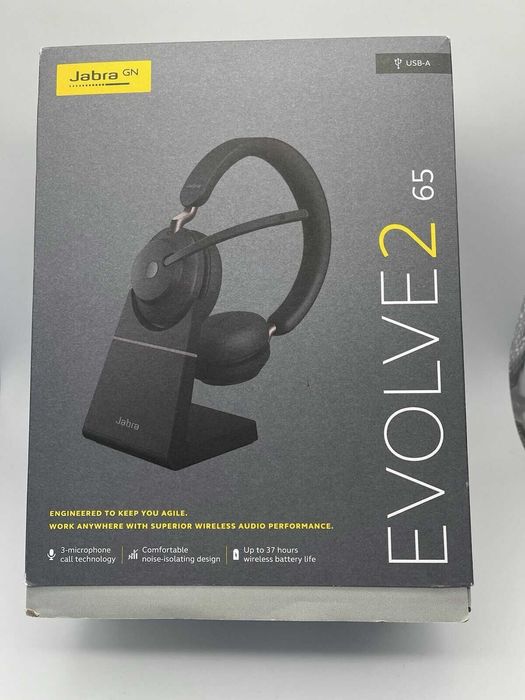 Навушники Jabra Evolve2 65 з док станцією гаринута как новая