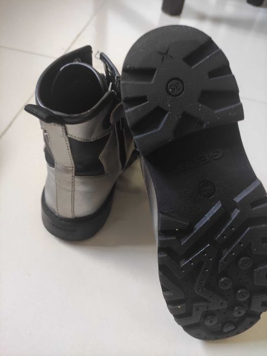 Geox Jr Casey trapery srebrne 35