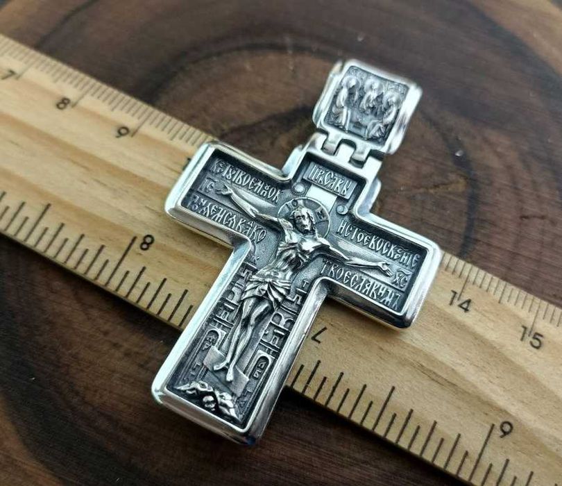 Мужская серебряная цепочка Колос крест 925 пробы. Срібний ланцюг хрест