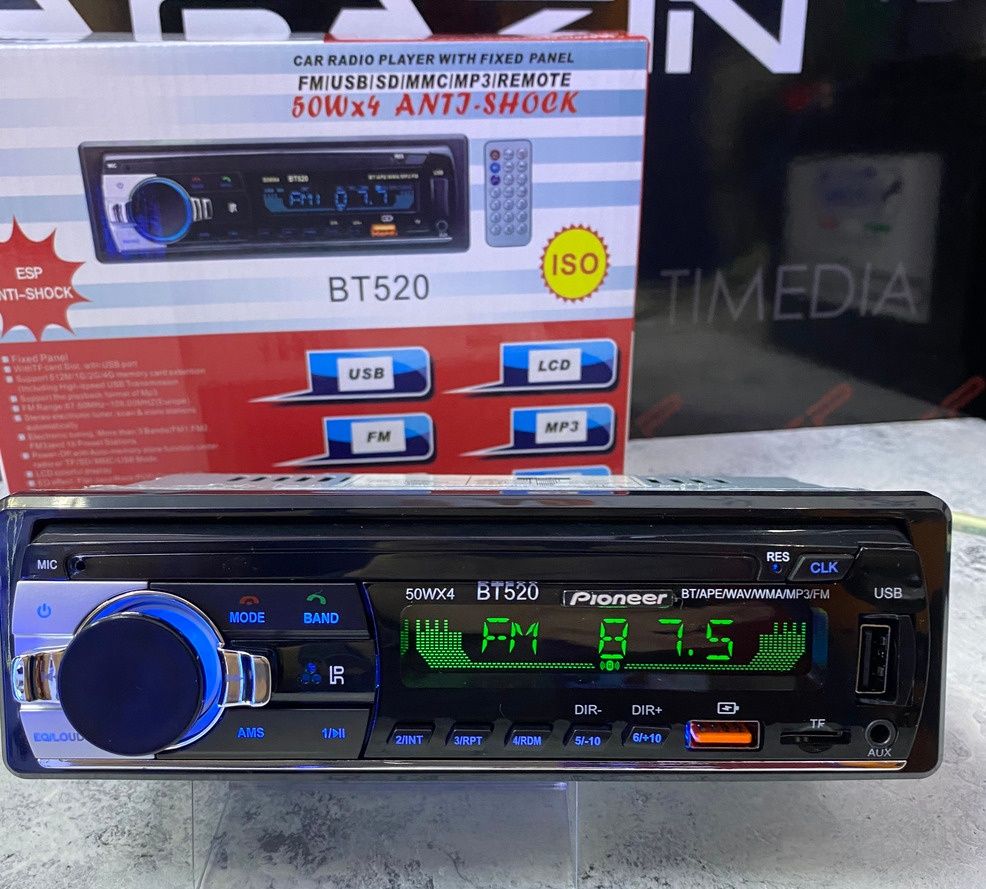 Автомагнитола Pioneer c блютуз магнитофон в машину радио/автомагнітола ...
